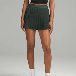 lululemon Dark Green Pleated Mini Skirt